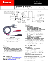 Thumbnail of document Data Sheet - 2BA-AL Alligator Clip to Double Banana Plug On Twisted Pair Cable